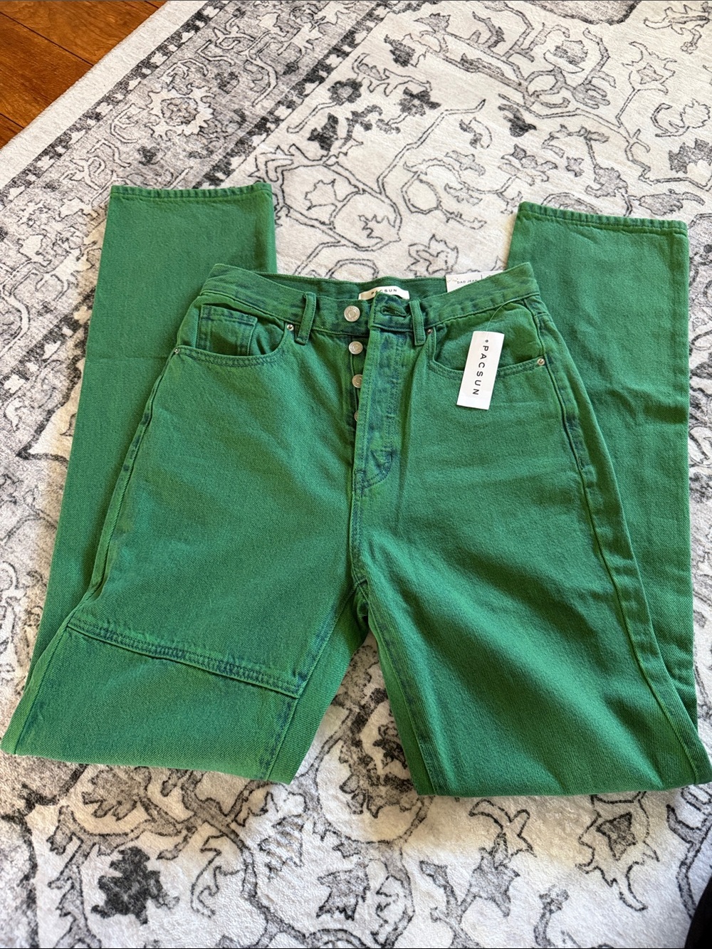 PacSun womans Green dad Jeans with Button Fly new!